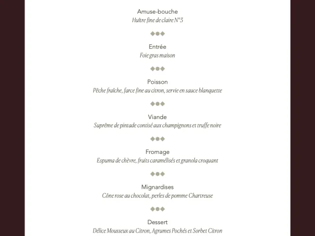 Menu 24 Relais De Chambord