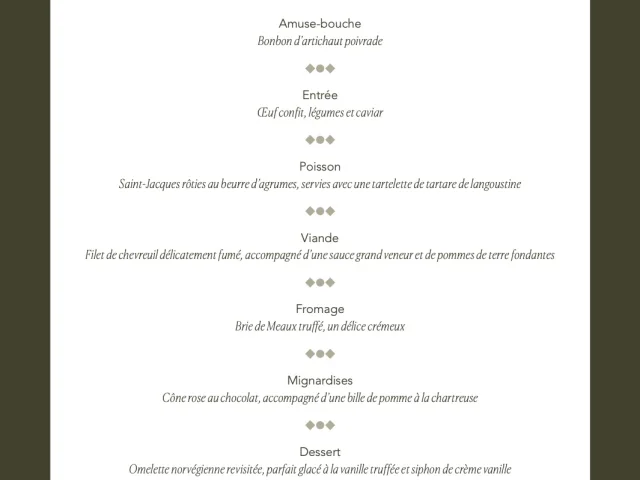 Menu 31 Relais De Chambord