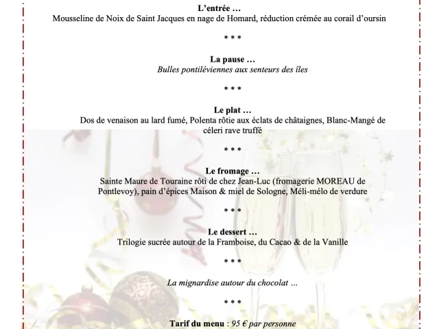 Menu 1er Janvier Auberge De Lecole